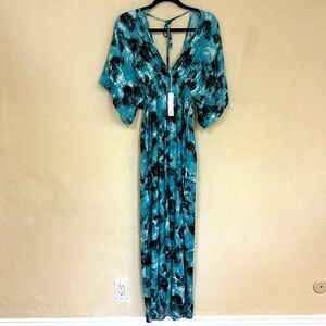 Lovestitch Teal and Black Maxi Dress
